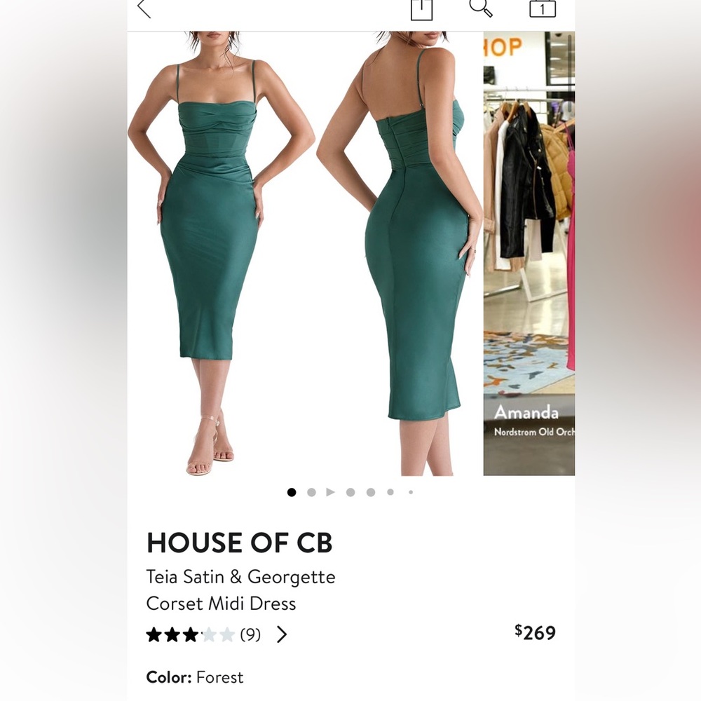 House of CB Satin Corset Dress Size Large